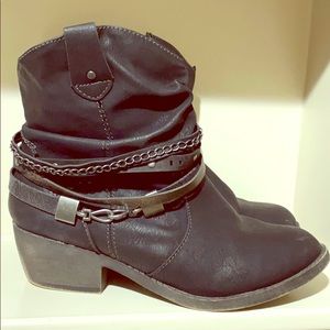 Black Western Ankle Boots